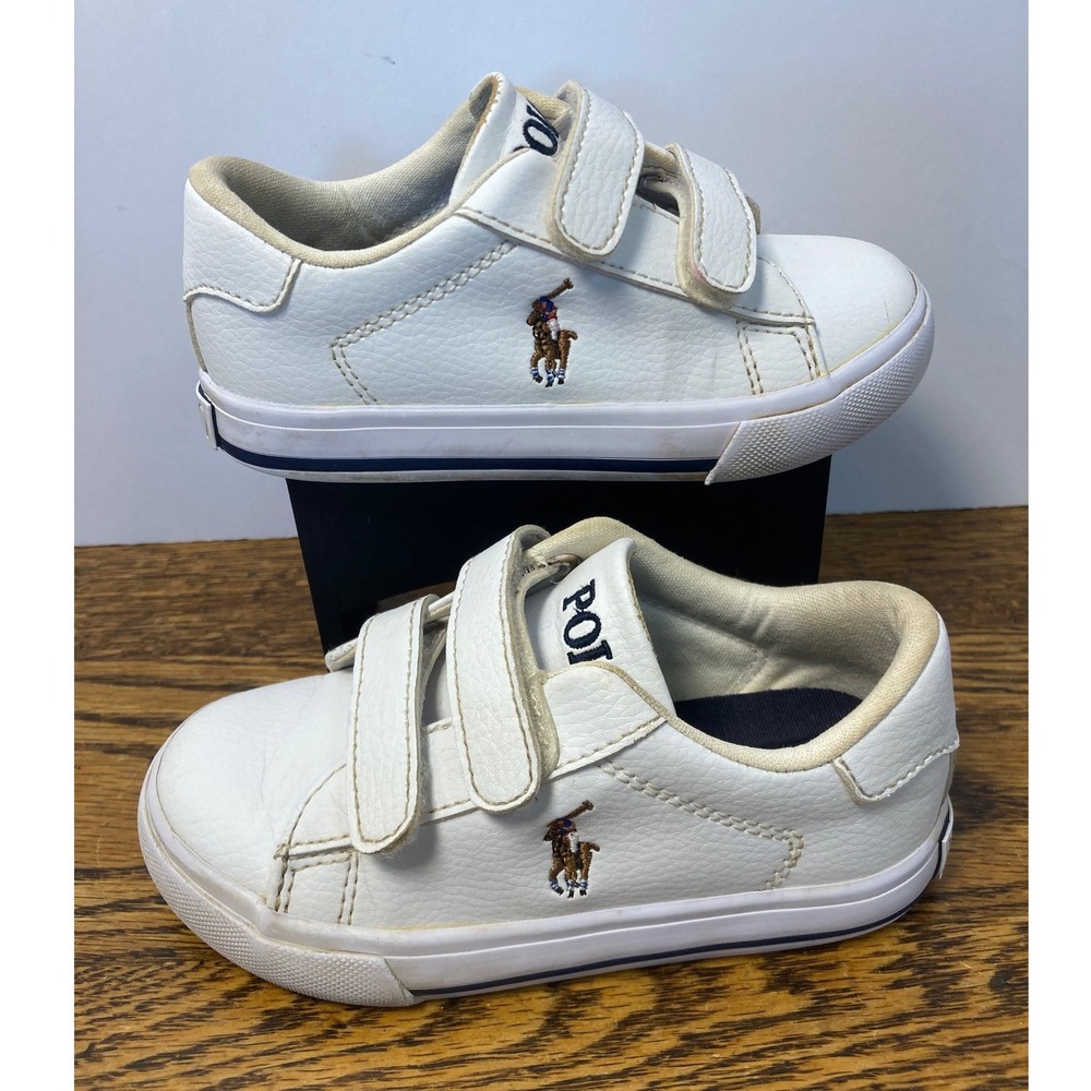 Polo Ralph Lauren Easten II EZ Toddler Sneakers White RF100729 Size 8